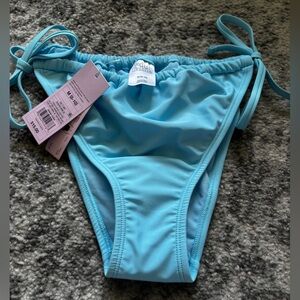 NWT Wild Fable String Bikini Bottom Aqua Blue Size: Medium (8-10)